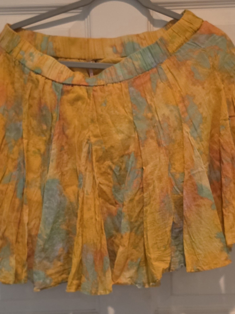 Free People Yellow Floral Circle Skirt with Pastel Accents